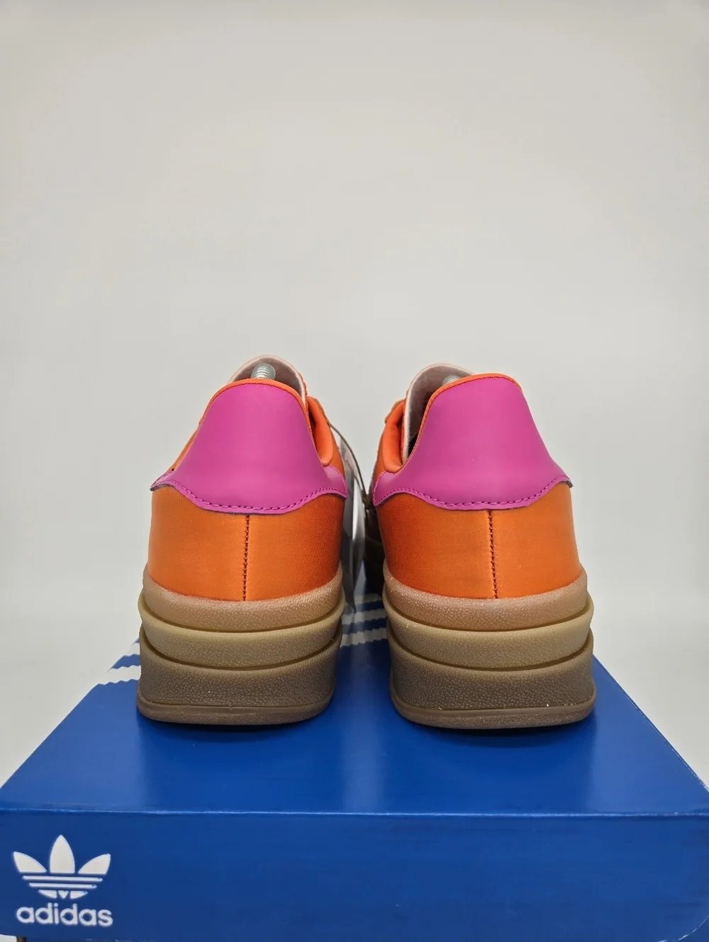 adidas Women's Gazelle Bold JI2703 Orange Semi Lucid Fuchsia Shoes Size 7 New